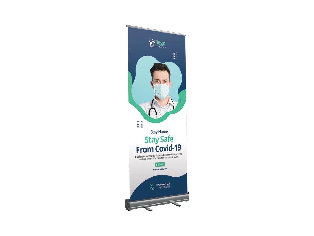 Precautions Roll Up Banner Stand
